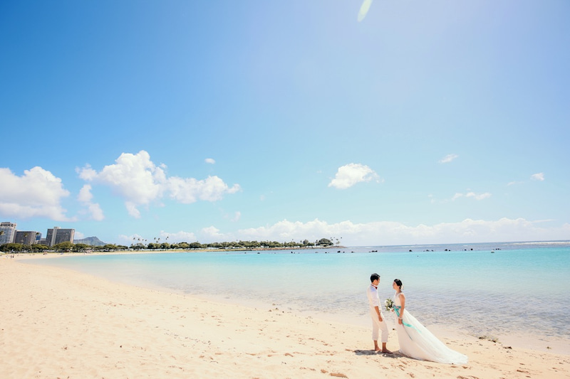 ハワイ婚,ハワイ結婚式,ハワイウェディングのステップ,サッシュベルト,ウェディングドレス,アパナミサブログ