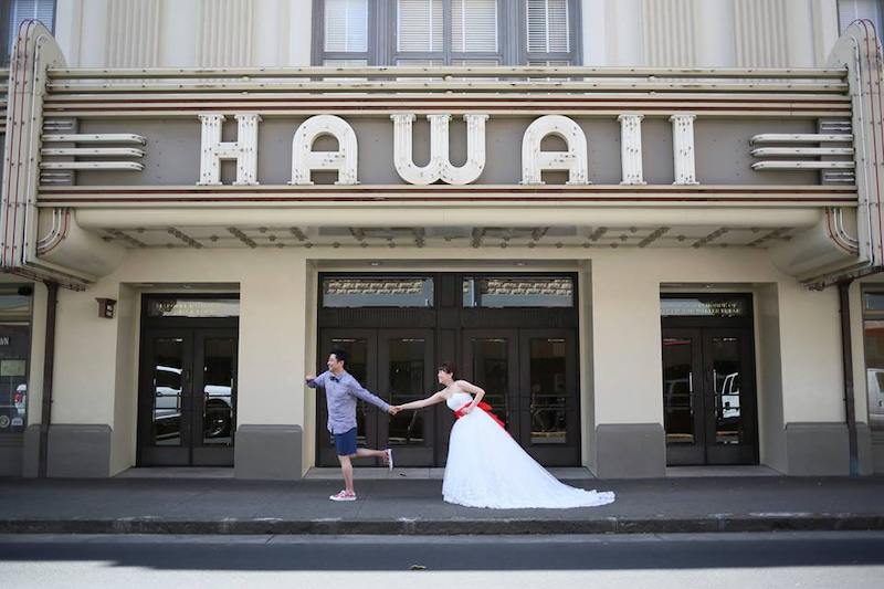 ハワイのダウンタウンフォト,ハワイ婚,hawaii ハワイウェディング,ハワイ結婚式,リノハワイ,フォトウェディング